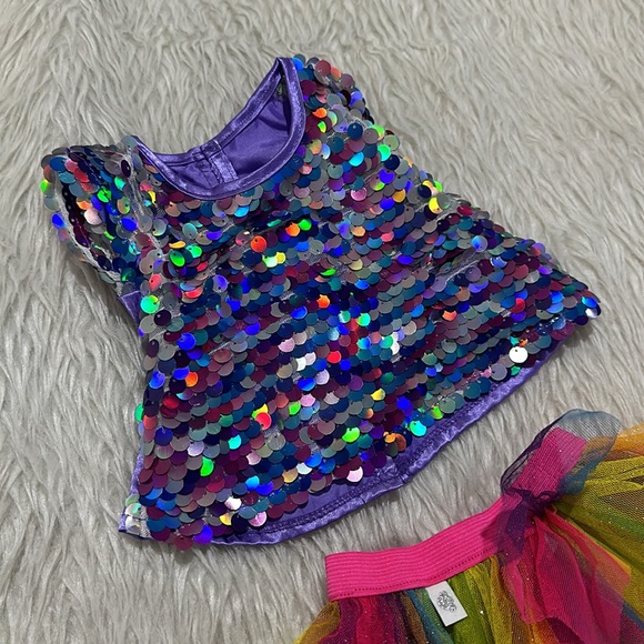 Build a bear purple sparkling top and glittery skirt - Picture 3 of 4